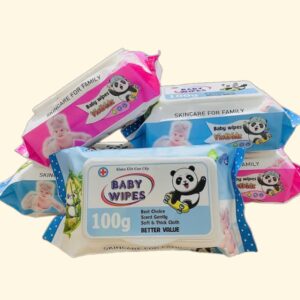 Khăn ướt BABY WIPES 100g 2 màu, tinh chất vỏ cam, sạch da sảng khoái